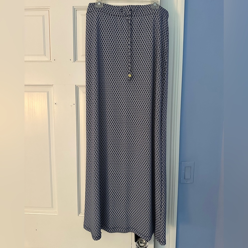 Michael Kors Blue & White Maxi Skirt S